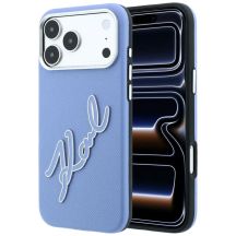 Karl Lagerfeld Smooth Big Resin Signature Logo Case for iPhone 18 Pro / 17 Pro - Blue