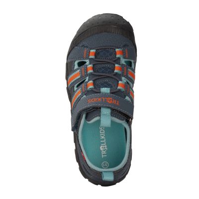 7. Trollkids Kids Sandefjord Sandal XT dark navy/dusky turquoise/glow orange children's sports sandals for boys/girls (668-110)