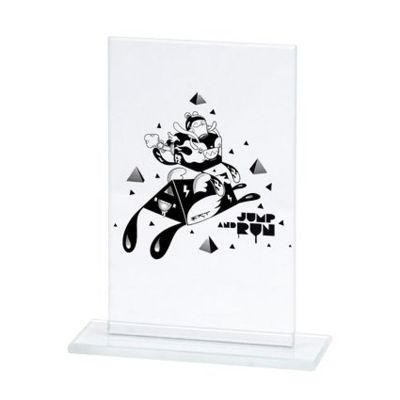9. Engraved glass trophy + paint filling