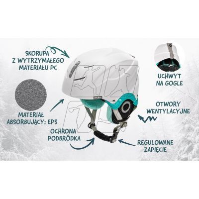 6. Meteor Lumi ski helmet white / mint 24858-24860