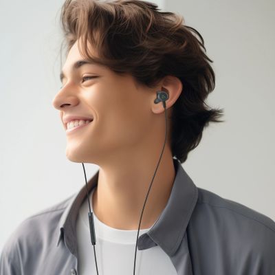 6. Acefast L1 in-ear headphones with Lightning connector, microphone and remote control 1.2 m - black