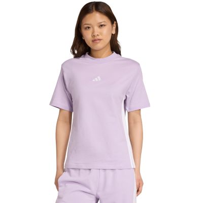 4. adidas Essentials 3-Stripes Cotton Women's T-Shirt Light Purple JX7619