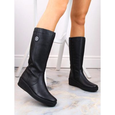 32. Rieker W RKR237B Leather Waterproof Boots Lined with Lambswool