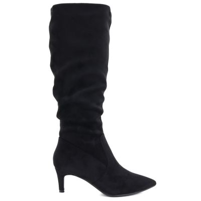 2. Sergio Leone KZ-28 Black Suede Insulated Low Heel Boots