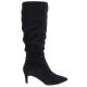 2. Sergio Leone KZ-28 Black Suede Insulated Low Heel Boots