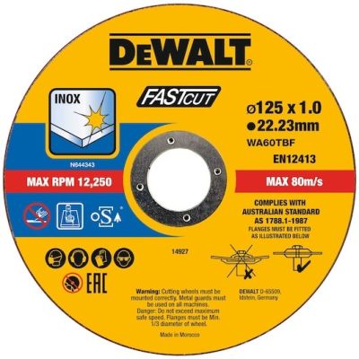 METAL DISC 125x1.0mm INOX /100pcs DT2054 .DEWALT