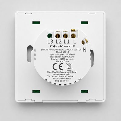 12. QOLTEC LIGHT ON/OFF SWITCH | 1-CHANNEL | WI-FI | TIMER | TUYA | WHITE