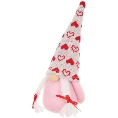 3. GNOME 20CM VALENTINE'S DAY DECORATION GIRL PINK
