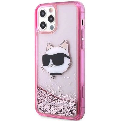 2. Karl Lagerfeld KLHCP12MLNCHCP iPhone 12/ 12 Pro 6.1" pink/pink hardcase Glitter Choupette Head