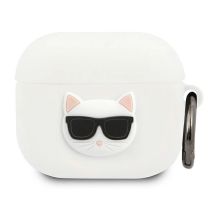 Karl Lagerfeld Silicone Choupette Case for AirPods 3 - White