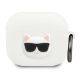 Karl Lagerfeld Silicone Choupette Case for AirPods 3 - White