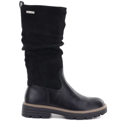 7. Women's warm, ruffled boots, black M.Daszyński SA259-