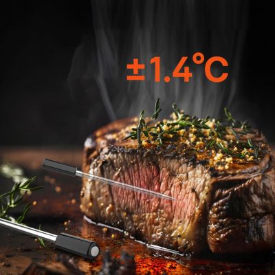 4. Meatmeet Pro smart kitchen thermometer with Bluetooth/WiFi app, grill, oven, smoker - black