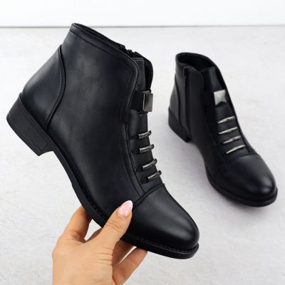 18. Women's black worker boots with socks Sabatina