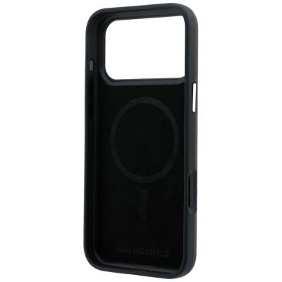 7. Karl Lagerfeld Grained Elongated Logo MagSafe case for iPhone 17 Pro Max / 18 Pro Max - burgundy