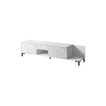 TV cabinet MARMO 2D1S1K 195x40xH47.5 white matt/white marble
