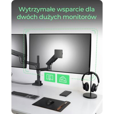 2. ICY BOX IB-MS702-T monitor holder/stand 144.8 cm (57") Desk Black