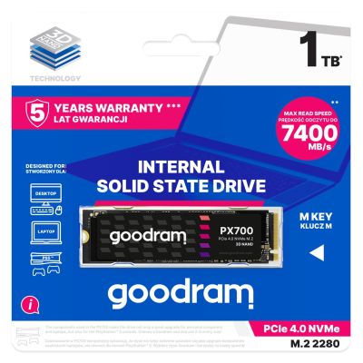 2. SSD GOODRAM PX700 M.2 PCIe 4x4 1TB RETAIL