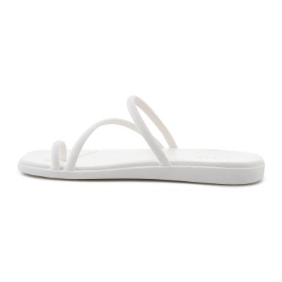 6. CROCS MIAMI TOE LOOP SANDAL IN CHALK 209862-0WV