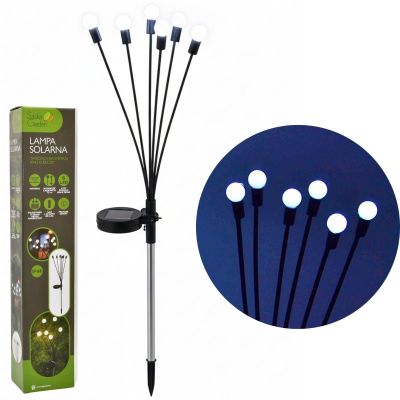 8. SOLAR LAMP DANCING IN THE WIND WHITE BALLS 6 LED 72CM COOL WHITE