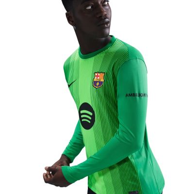 5. Nike FC Barcelona 2025/26 Stadium Goalkeeper Men's Jersey Green HQ0477 311