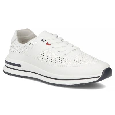Women's leather openwork shoes, white Filippo DP7608/26 WH