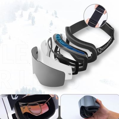 3. Qunature Black Frameless Ski Goggles - Black