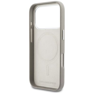 7. Karl Lagerfeld Karl Head Logo MagSafe Case for iPhone 17 Pro - Gray