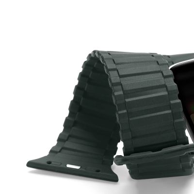 6. Dux Ducis Strap (Armor Version) strap Apple Watch Ultra, SE, 9, 8, 7, 6, 5, 4, 3, 2, 1 (49, 45, 44, 42 mm) silicone magnetic strap bracelet green