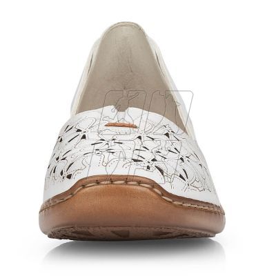 14. Rieker W RKR442B openwork leather shoes, white