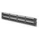 7. Digitus Patch Panel 19'' 48x RJ45, LSA vertical, cat.6, unshielded, 2U, black, cable guide, labeling fields