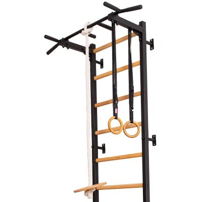 2. GYMNASTIC WOODEN AND METAL WALL BAR WITH METAL BAR AND ACCESSORIES FOR CHILDREN BENCHK 721B A076