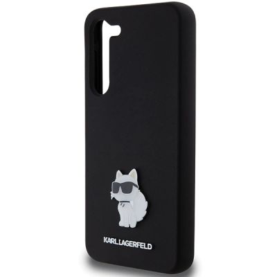 6. Karl Lagerfeld Silicone Choupette Metal Pin case for Samsung Galaxy S24+ - black