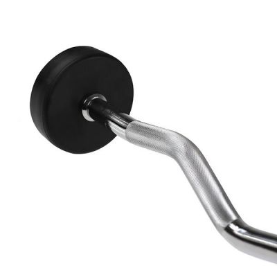 4. Rubber-coated fixed barbell/bar HMS GSL-10 10 kg