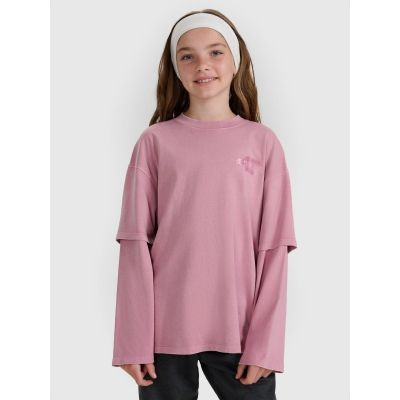 Oversized longsleeve with print for girls 4F 4FJRAW25TLONF543-54S