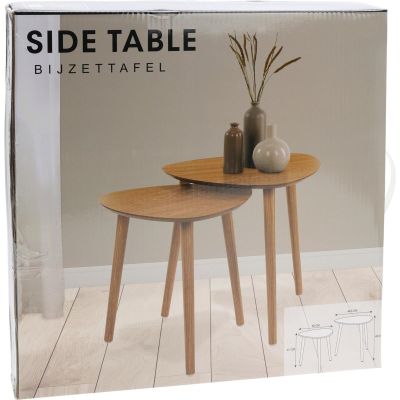 8. COFFEE SIDE TABLE SET WITH WOODEN TOP
