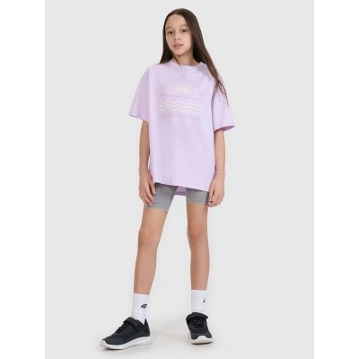 4. Oversized T-shirt with print for girls 4F 4FJWSS25TTSHF1870-52S