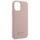 2. Guess GUHCP12SLSLMGLP iPhone 12 mini 5.4" light pink/light pink hardcase Silicone Script Gold Logo
