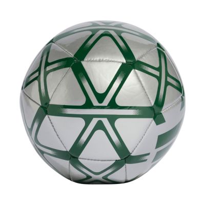 2. Adidas Starlancer Mini Silver-Green Soccer Ball JW1363