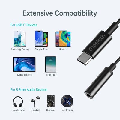 5. Choetech AUX003 USB-C / DC 3.5mm audio adapter - black