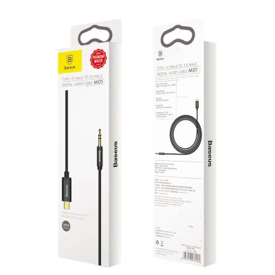 15. Baseus stereo audio cable AUX 3.5 mm mini jack - USB Type C for tablet phone 120cm black (CAM01-01)