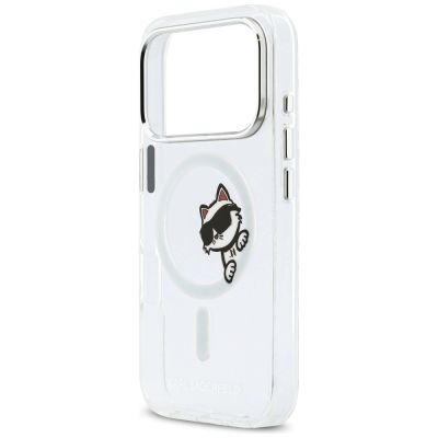 6. Karl Lagerfeld IML Peekaboo MagSafe Case for iPhone 17 Pro - Clear