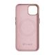 3. iCarer Litchi Premium Leather Case iPhone 14 Plus Magnetic Leather Case with MagSafe Pink (WMI14220711-PK)