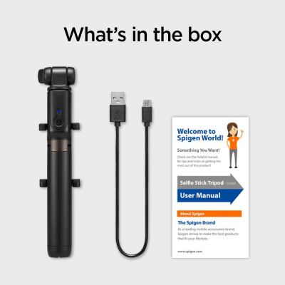 23. Selfie stick Spigen S540W Bluetooth with tripod - black