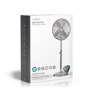 5. Nedis 50W chrome pedestal fan