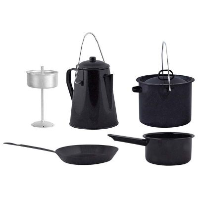 9. Esschert Design FF215 Camping Kitchen Utensil Set Black