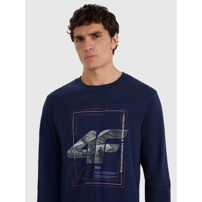 3. Men's longsleeve regular with print 4F 4FRAW25TLONM606-31S