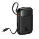 5. Baseus QPow 2 30W 10000mAh Power Bank with Built-in USB-C Cables - Black