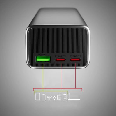 4. Powerbank SBS 10000mAh PD 35W with LCD display - gray