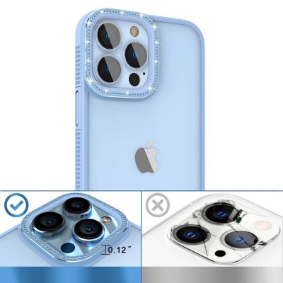 4. Kingxbar Sparkle Series case iPhone 13 Pro with crystals back cover blue